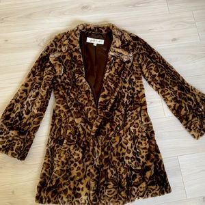 Trina Turk leopard print coat. Very soft and fuzzy